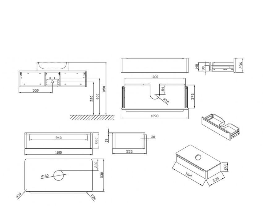 Ravak Sud, Тумба для раковины, X000001082