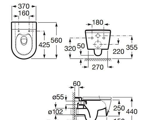 Roca Inspira Round, Унитаз подвесной, 346527000