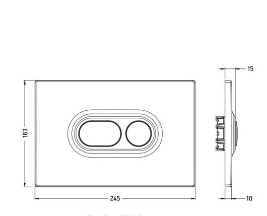 Кнопка смыва - ArtCeram, Atelier, 1.5x24.5x16.3 см, 702.000.05