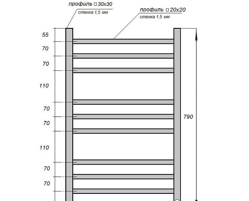Полотенцесушитель электрический - Point, Вега, 8x53x79 см, PN71858W