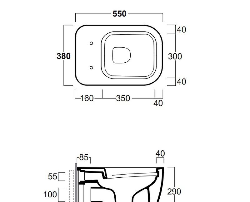 Simas Henges, Унитаз подвесной, HE18 nero matt