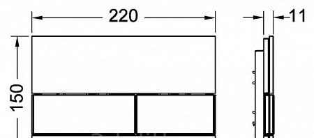 Кнопка смыва - Tece, Square, 22x50x134 см, 9240806