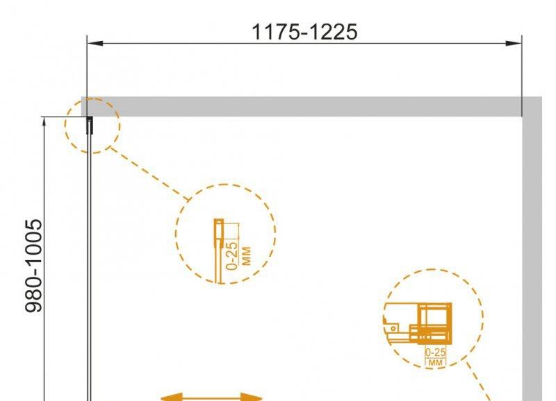 Душевой уголок - Cezares, Duet Soft, 120x100x195 см, DUET SOFT-M-AH-1-120/100-C-Cr
