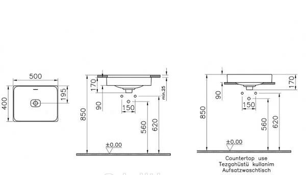 Vitra Metropole, Раковина, 7534B003-0673