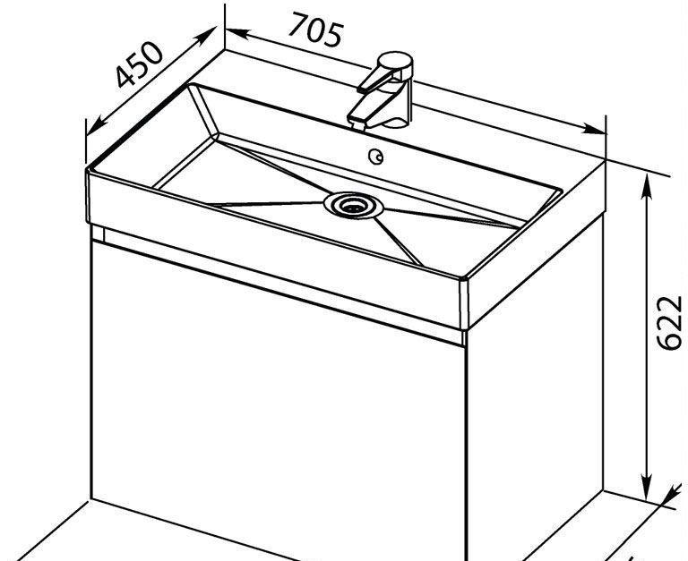 Aquanet Йорк, Тумба с раковиной, 00212592