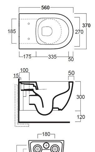 Simas Trevi, Унитаз подвесной, TR18bi