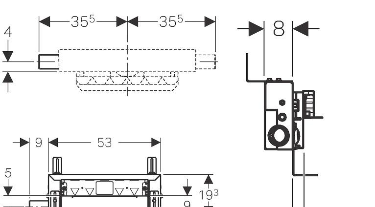Инсталляция для душа - Geberit, Kombifix, 15.6x19.7 см, 457.534.00.1