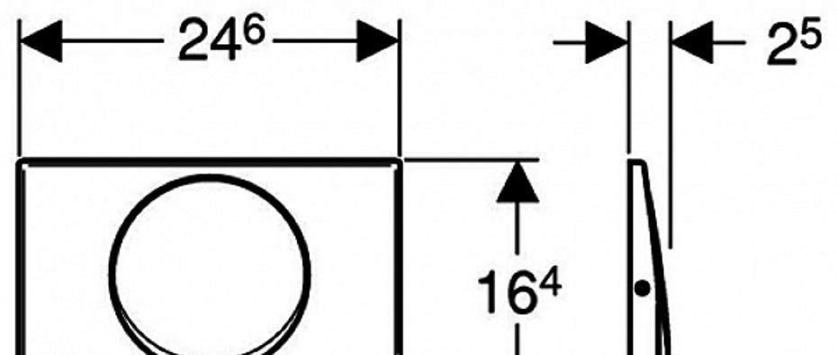 Кнопка смыва - Geberit, Mambo, 2.5x24.6x16.4 см, 115.751.00.1