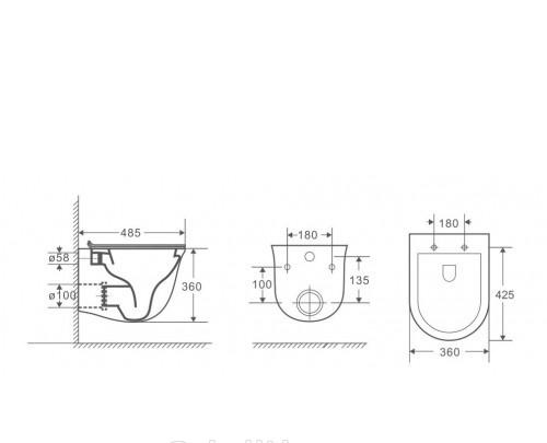 Grossman без коллекции, Унитаз подвесной, GR-4412MS