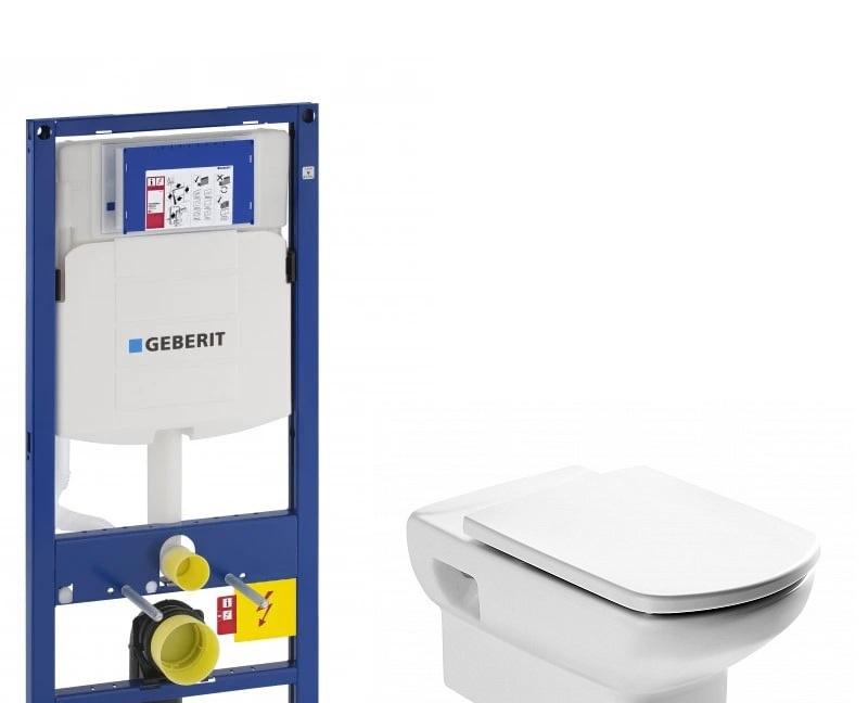 Roca Dama Senso, Унитаз подвесной с инсталляцией и кнопкой, 346517+ZRU9000040+111.300