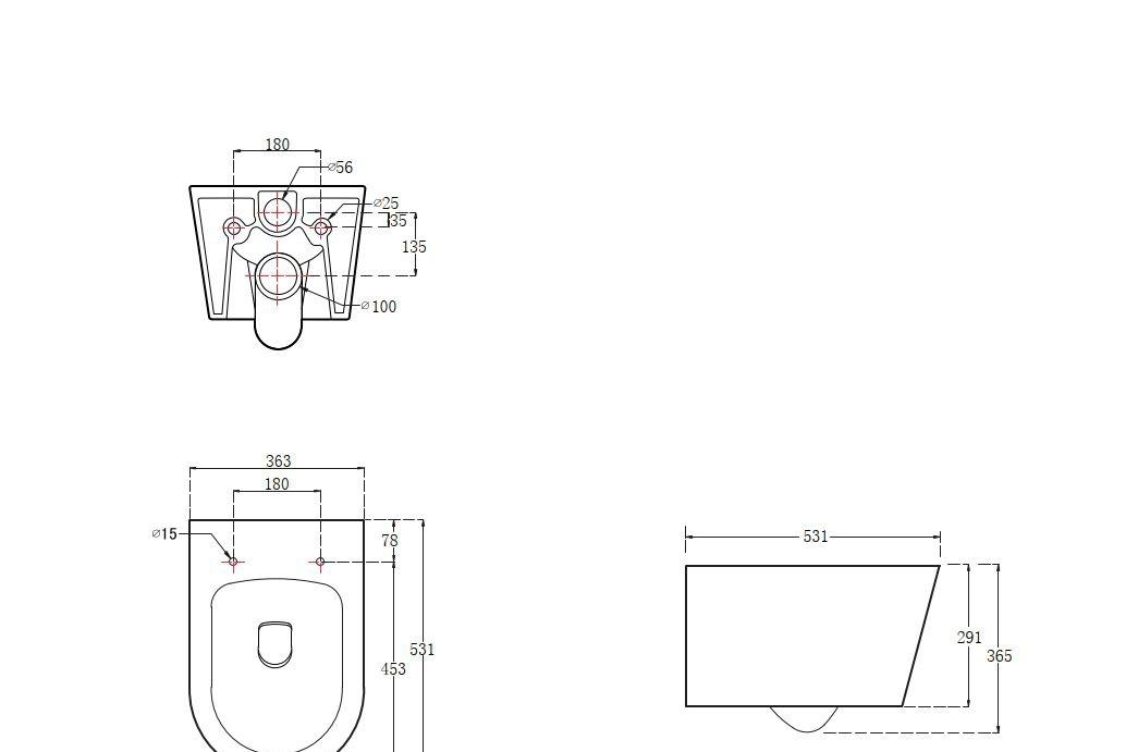 Aquatek Оберон, Унитаз подвесной, AQ1365T-00