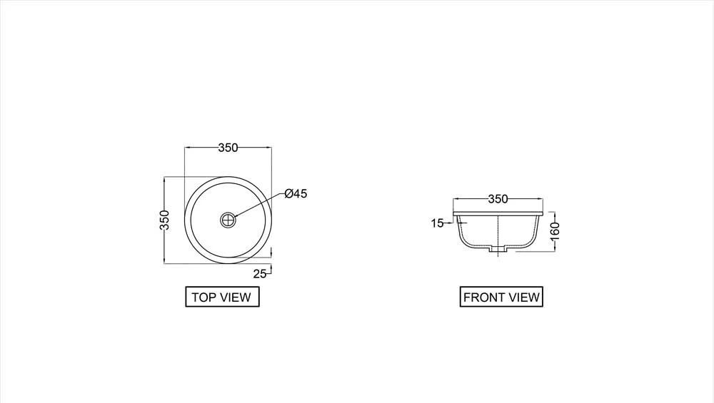 Раковина - Jaquar, Laguna, 35x35x16 см, LAS-WHT-91705