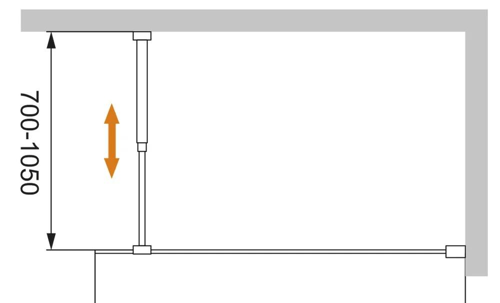 Душевая перегородка - Cezares, Liberta, 125x195 см, LIBERTA-L-1-125-C-Cr