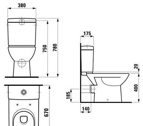 Laufen Pro, Унитаз компакт, 8.2495.6.000.000.1