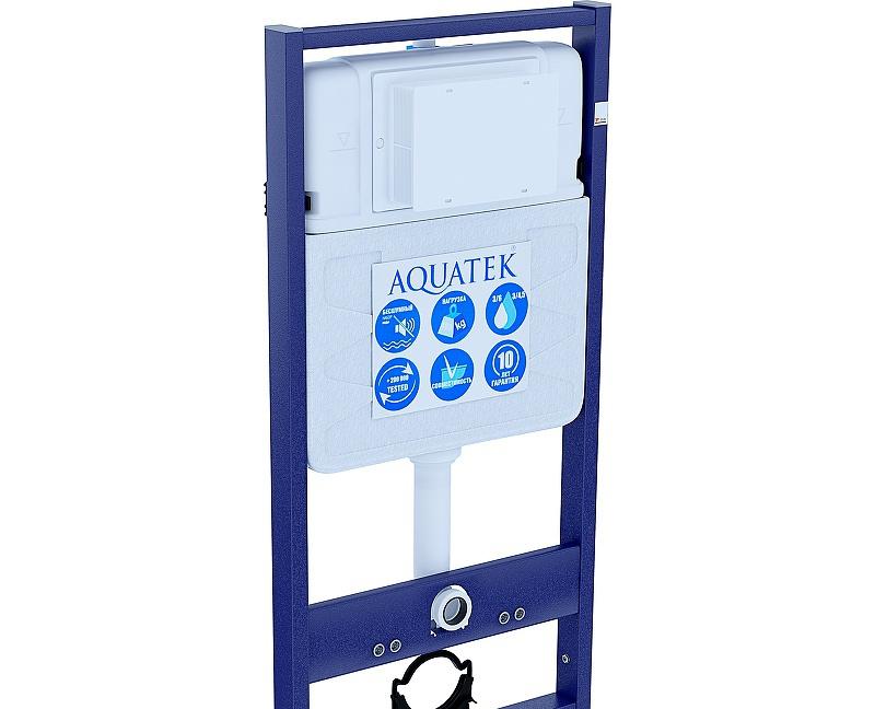 Aquatek Лея, Унитаз подвесной с инсталляцией и кнопкой, SET AQUATEK ЛЕЯ-012 4в1