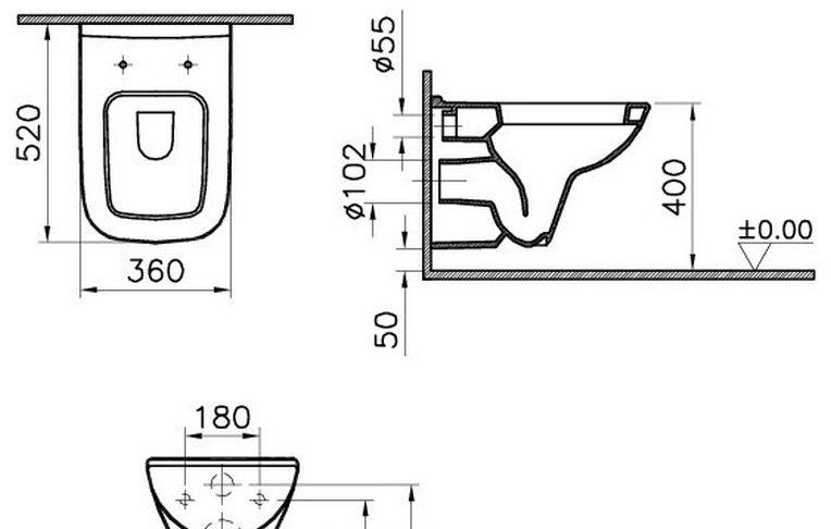 Vitra S20, Унитаз подвесной, 5507B003-0101