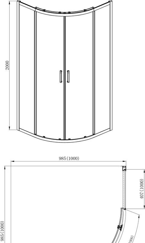 Душевой уголок - Aquatek, без коллекции, 100x100x200 см, AQNAA2142-100