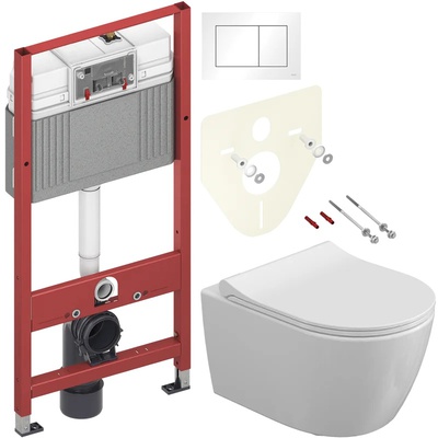 Tece без коллекции, Унитаз подвесной с инсталляцией и кнопкой, CK70H1003W