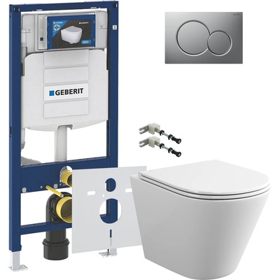 Geberit без коллекции, Унитаз подвесной с инсталляцией и кнопкой, 40325130402