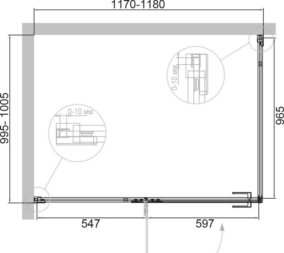 Душевой уголок - Cezares, Bellagio, 100x120x196.8 см, BELLAGIO-AH-1-120/100-C-BORO / AH-1-120/100-C-BORO