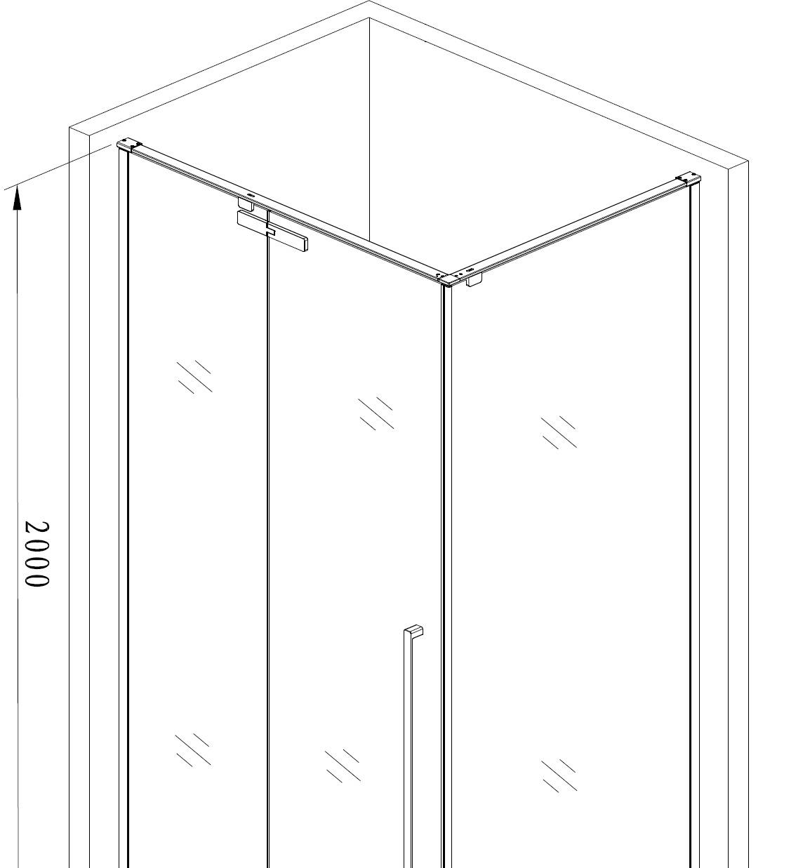 Душевой уголок - Aquanet, Ideal, 89x119x200 см, 00243629 / AE-AXC92MB-S-C