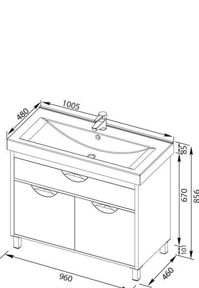 Aquanet Гретта, Тумба для раковины, SPC-CEZ-700-700-LED-TCH