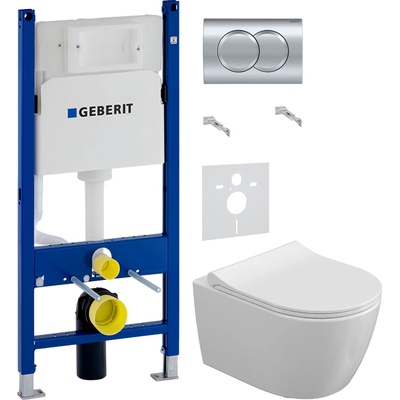 Geberit без коллекции, Унитаз подвесной с инсталляцией и кнопкой, 881011