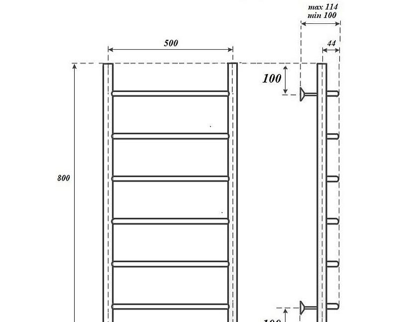 Полотенцесушитель водяной - Point, Афина, 10x53.2x80 см, PN04158BR