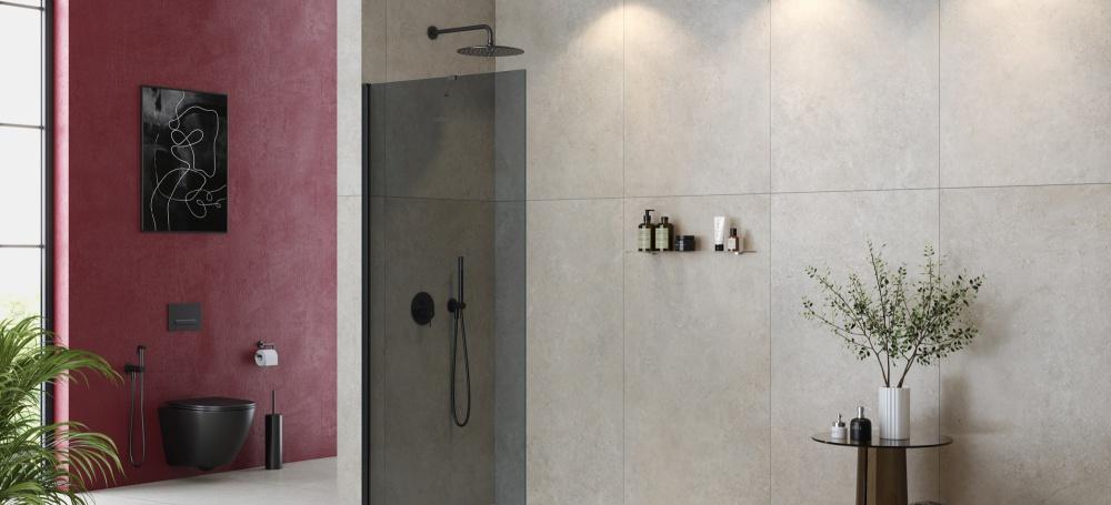 Душевая перегородка - Cezares, Liberta, 110x70x195 см, LIBERTA-L-1-TB-110-GR-NERO