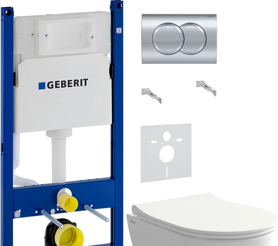 Geberit без коллекции, Унитаз подвесной с инсталляцией и кнопкой, IS100151.741701
