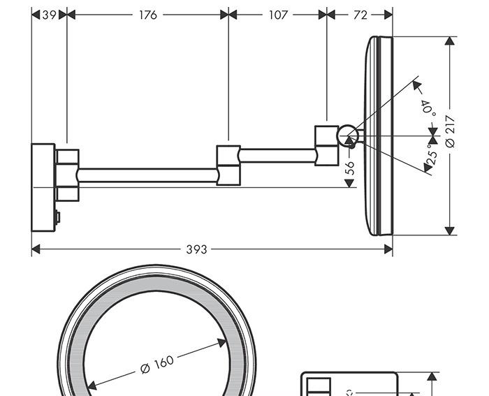 Hansgrohe AddStoris, Косметическое зеркало, 41790340