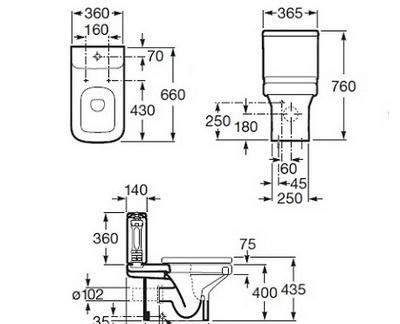 Roca Dama-N, Унитаз компакт, 34278W000