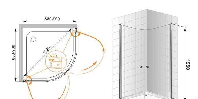 Душевой уголок - Cezares, Elena, 90x90x195 см, ELENA-W-R-21-90-C-Cr / ELENA-R-21-90-C-Cr