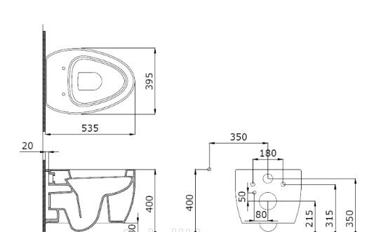 Bocchi Etna, Унитаз подвесной, 1116-005-0129