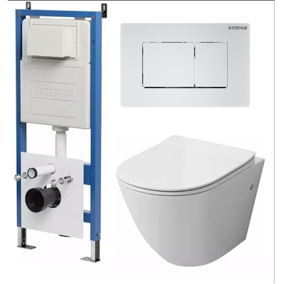 Grossman без коллекции, Унитаз подвесной с инсталляцией и кнопкой, 97.4411S.04.01M