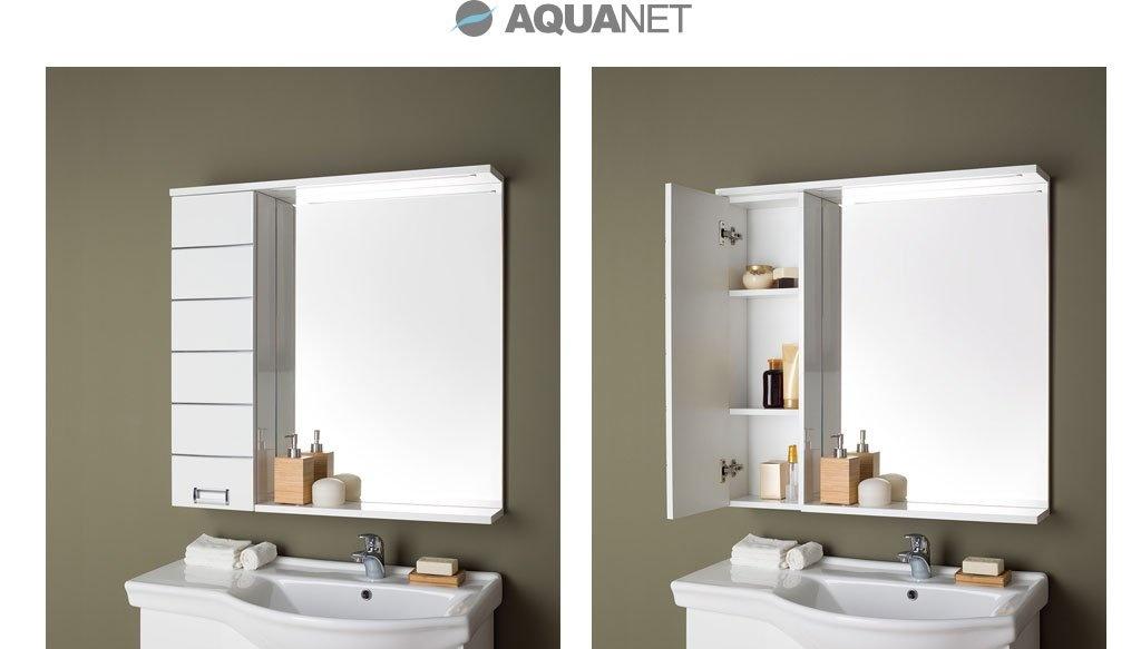 Aquanet Доминика, Шкаф-зеркало, ENERGIA-N-800-2C-PIA-BL