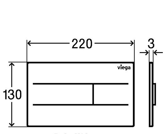 Кнопка смыва - Viega, Prevista, 3x22x13 см, 773526