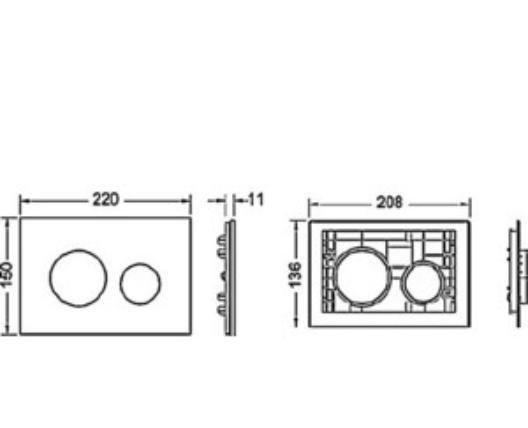 Кнопка смыва - Tece, Loop, 21x50x136 см, 9240663