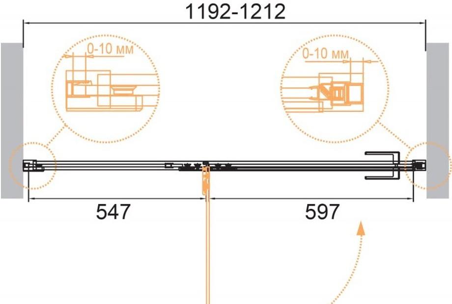 Душевая дверь - Cezares, Bellagio, 8x120x200 см, BELLAGIO-B-12-120-C-BORO