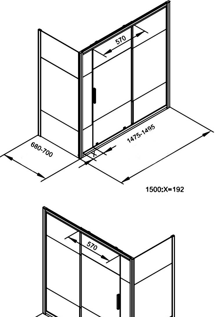 Боковая стенка - Aquanet, Practic, 70x150 см, AE10-F-70H150U-CP
