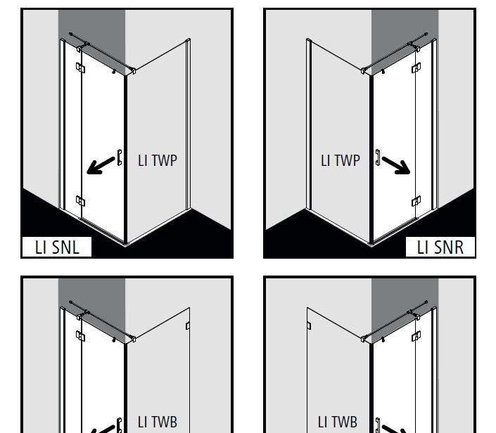 Душевая дверь - Kermi, Liga, 100x200 см, LI SNR 09020 3PK