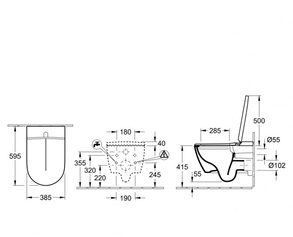 Villeroy&Boch ViClean, Унитаз подвесной, V0E100R1