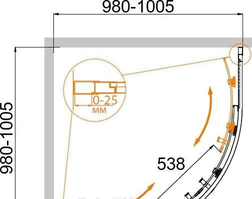 Душевой уголок - Cezares, без коллекции, 100x100x190 см, MOLVENO-R-2-100-C-GM-IV