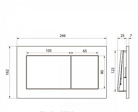 Point Элемент, Унитаз подвесной с инсталляцией и кнопкой, PN48433SB