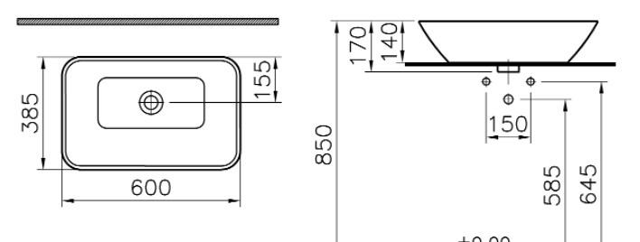 Vitra Geo, Раковина, 4425B003-0016