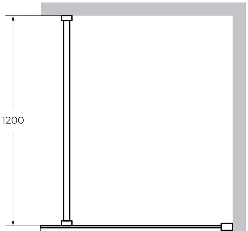 Душевая перегородка - Cezares, Liberta, 120x110x195 см, LIBERTA-L-1-110-120-GR-NERO