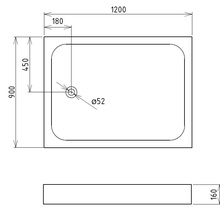 Картинка Душевой поддон Gemy ST12 прямоугольник 120x90
