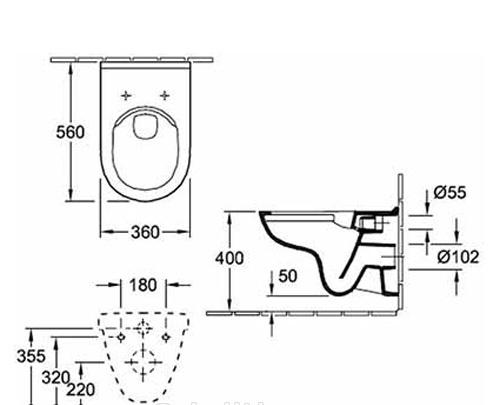 Villeroy&Boch O.Novo, Унитаз подвесной, 5660HRR1