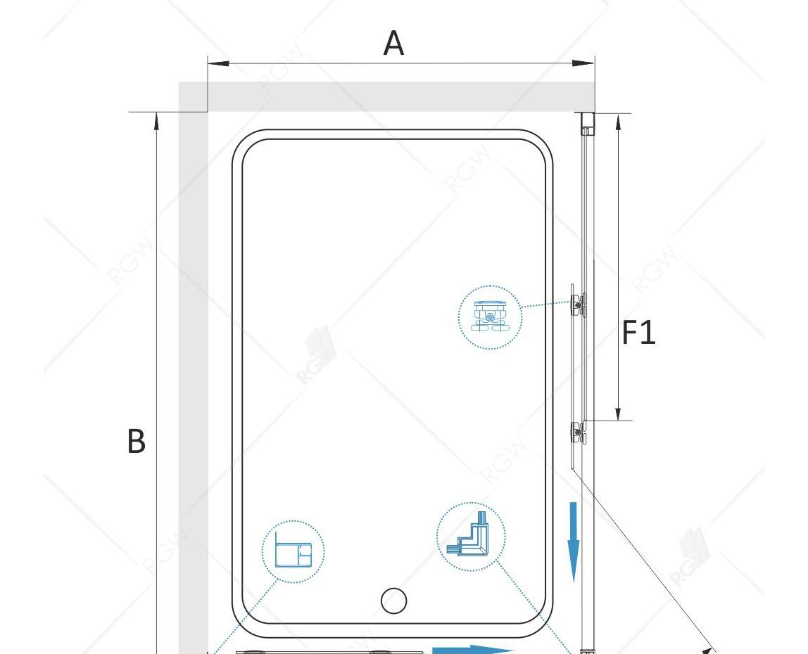 Душевой уголок - RGW, Classic, 90x100x185 см, CL-44B (90х100)