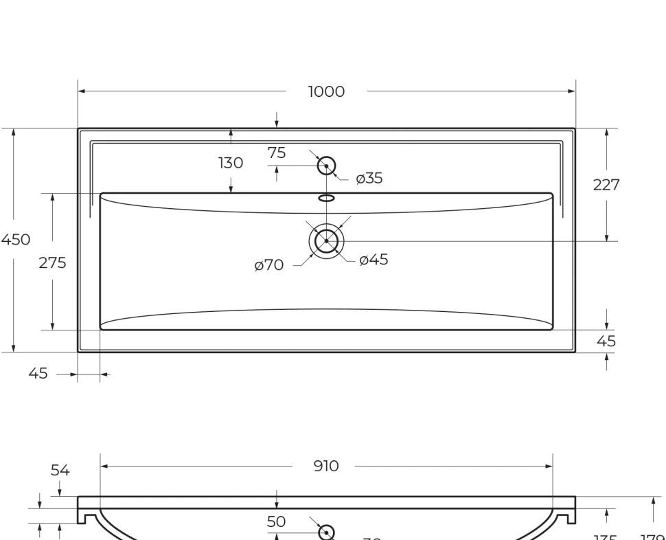 Cezares Giubileo, Раковина, CZR-1000/450-LV-MR-FS